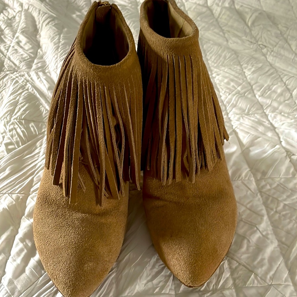 Chinese Laundry suede boho wedge ankle boot